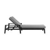 Cayman - Outdoor Patio Adjustable Chaise Lounge Chair In Aluminum With Gray Cushions