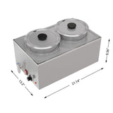 8 Qt. Two-Pot Electric Countertop Food Warmer With Faucet, CFW-4T.