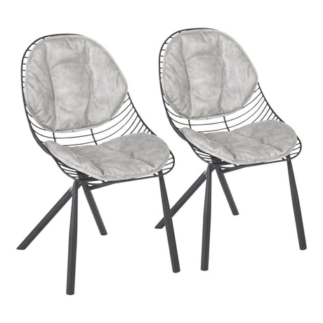 Wired - Contemporary Chair (Set of 2) - Black Metal