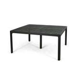 Outdoor Modern Aluminum Dining Table With Woven Accents