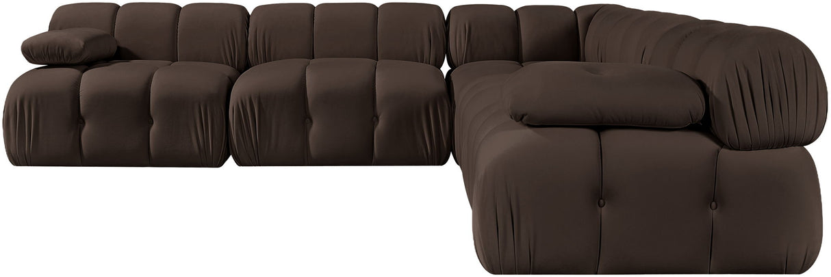 Orin - Velvet Fabric 5 Piece Modular Sectional