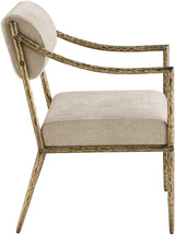 Bastille - Upholstered Dining Arm Chair (Set of 2) - Brass Frame