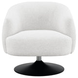 Upholstered Swivel Accent Chair, 360 Degree Rotation - Beige