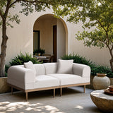 Laguna - 2 Piece Resilient Water Resistant Fabric 71" Upholstered Outdoor Patio Modular Loveseat