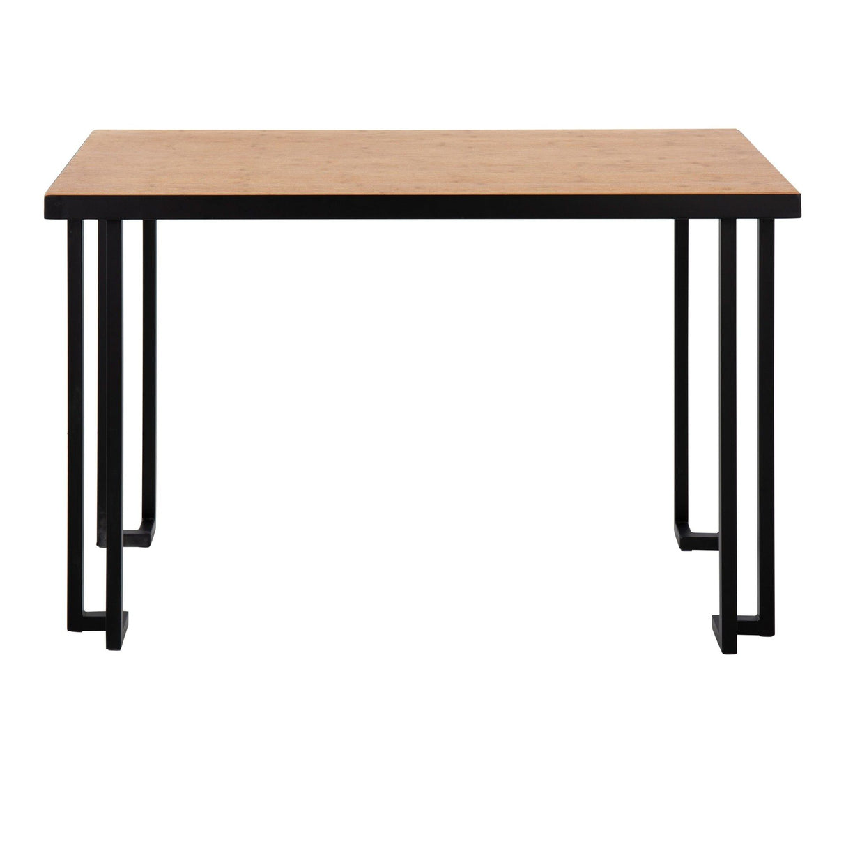 Roman - Desk - Black Steel With Natural Wood Top
