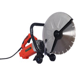 Electric 14" Cut Off Saw Wet / Dry Concrete Saw Cutter With Guide Roller And Water Line Attachment, 3000W - Black / Silver