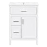 Modern Bathroom Vanity With Sink, Flip Drawer & 2 Drawers, Soft Close Hinges, Adjustable Shelf