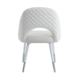 Zemirah - Side Chair Set of 2) - White Velvet & White Gloss
