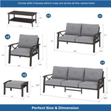 Patio Furniture Set With Coffee Table And Cushions For Backyard