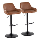 Daniella - Adjustable Barstool With Swivel - Black Metal (Set of 2)