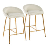 Matisse - Glam 26" Counter Stool (Set of 2) - Gold Frame And Cream Fabric