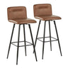 Casper - Contemporary Fixed-Height Barstool (Set of 2) - Black Metal Frame