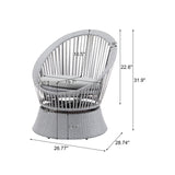 Modern Swivel Wicker Lounge Chair With Round Design
