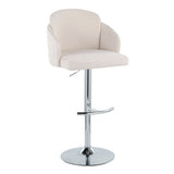 Dahlia - Contemporary Adjustable Barstool (Set of 2) - Chrome Metal Frame