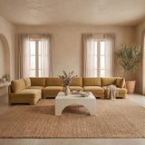 Hammond - Velvet Performance Fabric Upholstered 6 Piece L-Shaped Armless Sectional