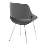 Fabrizzi - Mid-Century Modern Accent / Dining Chair (Set of 2) - Chrome Metal