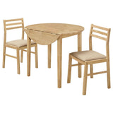 Bucknell - 3 Piece Round Drop Leaf Dining Table Set