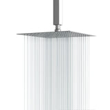 16" Square Rainfall Shower Head Fixed Wall Mount With Full Body Coverage & Self Cleaning Silicone Nozzles - Chrome
