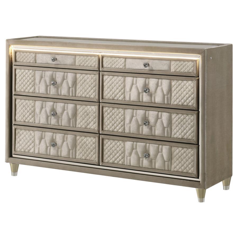 Lorient - 8-Drawer LED Bedroom Dresser Cabinet
