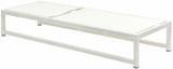 Maldives - Water Resistant Outdoor Patio Adjustable Sun Chaise Lounge Chair With White Base