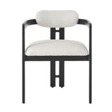 Jazmin - 5-Piece Outdoor Round Sintered Stone Dining Set - White / Black