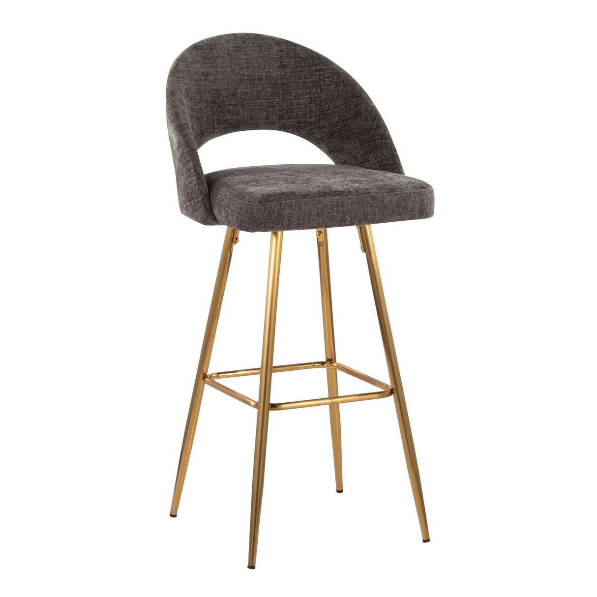 Renee - Upholstered Fixed-Height Barstool (Set of 2) - Gold Base