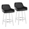 Cinch - Contemporary Fixed-Height Swivel Counter Stool (Set of 2) - White Wood And Round Footrest