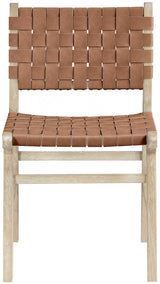 Entwine - Vegan Leather Upholstered Dining Chair - Painted Natural