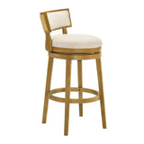 Noely - Modern Farmhouse Swivel Wood Bar Height Kitchen Bar Stool