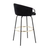 Claire - 30" Fixed-Height Barstool (Set of 2) - Black Base