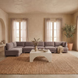 Hammond - Velvet Performance Fabric Upholstered 6 Piece L-Shaped Armless Sectional