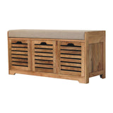 Shutter Shoe Bench, 3 Drawer - Oak