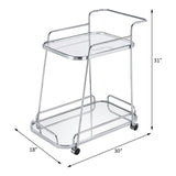 Aegis - Serving Cart - Clear Glass & Chrome