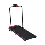 Folding Walking Pad Under Desk Treadmill For Home 2 Ways To Adjust Speed - Pink / Black