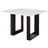 Edwyn - Counter Height Table - White Natural Marble Top & Espresso