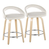 Grotto - 30.5" Upholstered Fixed-Height Counter Stool (Set of 2) - Natural Wood Base
