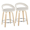 Grotto - 30.5" Upholstered Fixed-Height Counter Stool (Set of 2) - Natural Wood Base