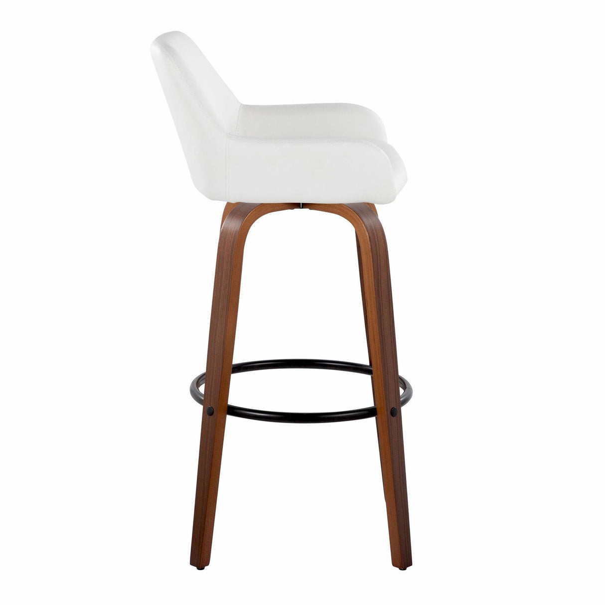 Daniella - 30" Fixed-Height Barstool (Set of 2) - White And Dark Brown
