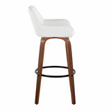 Daniella - 30" Fixed-Height Barstool (Set of 2) - White And Dark Brown