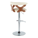 Gardenia - Adjustable Barstool - Chrome Base & Walnut Backrest