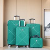4 Piece Lightweight Suitcase, Makeup Box, Aircraft Wheels
