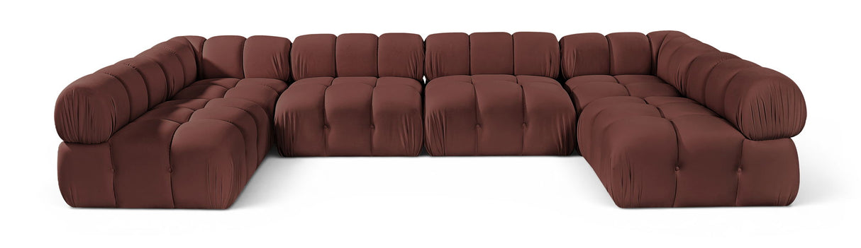 Orin - U-Shaped Velvet 6 Piece Modular Sectional