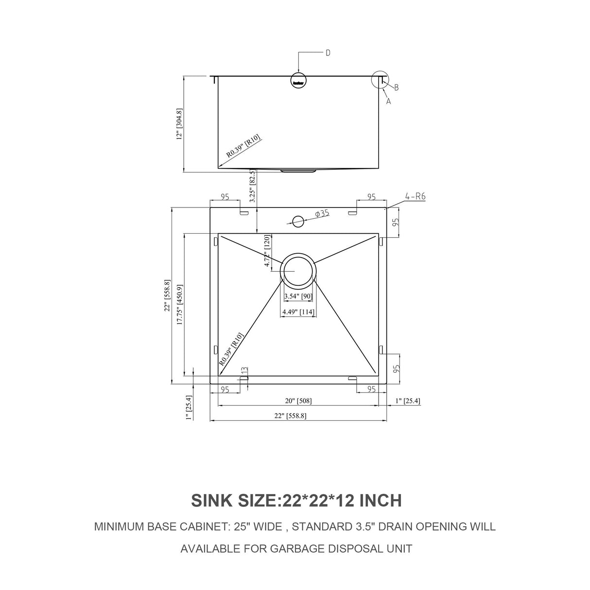 Stainless Steel Drop In Kitchen Sink, Topmount