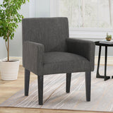 Contemporary Armchair With Track Arms - Charcoal