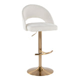 Renee - Adjustable Barstool (Set of 2) - Gold Base