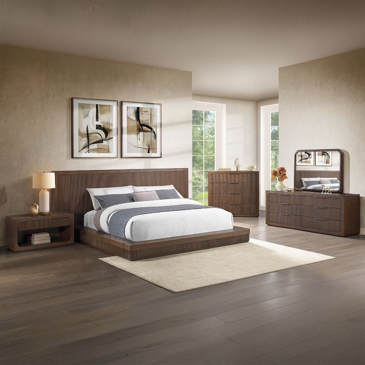 Leanna - Mirror - Brown Oak