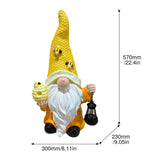 Tree Spirit Old Man Statue With Bee Decor, Garden Sculpture Ornament - Yellow / White