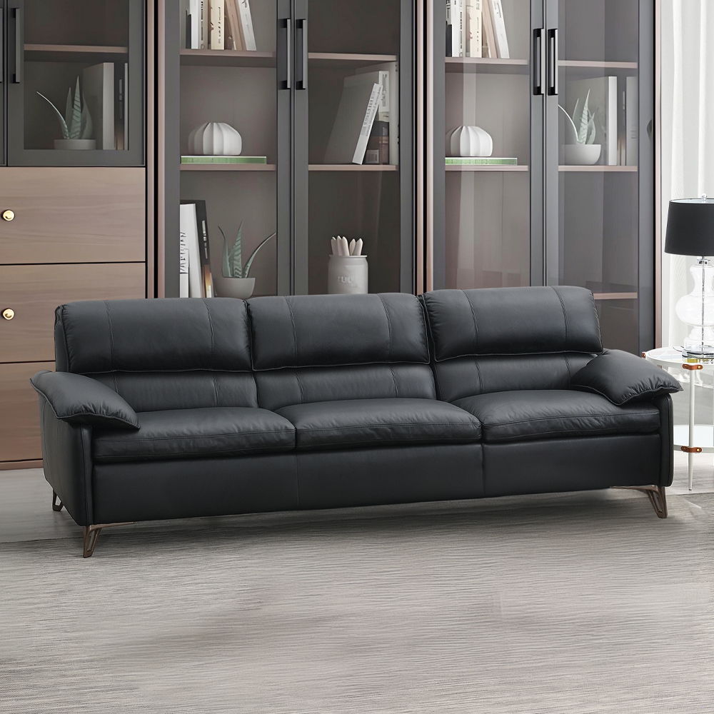 Eilene - Sofa - Black Top Grain Leather