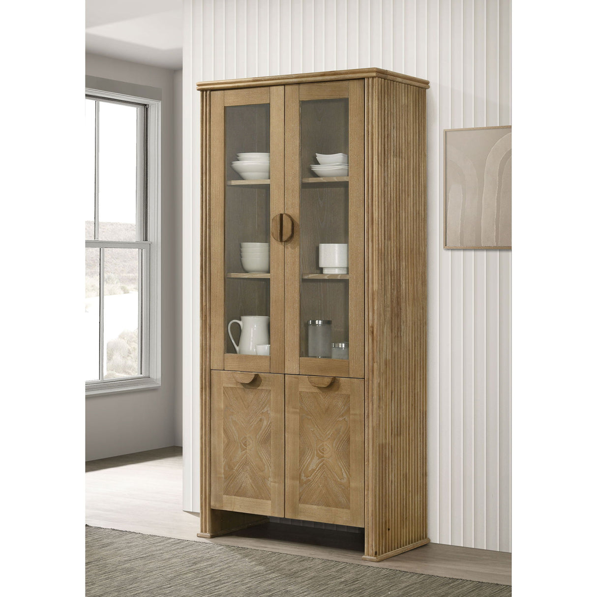 Dreydon - 4 Door Display Cabinet - Light Brown