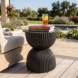 Side Table With Speckled Ribbed Texture
